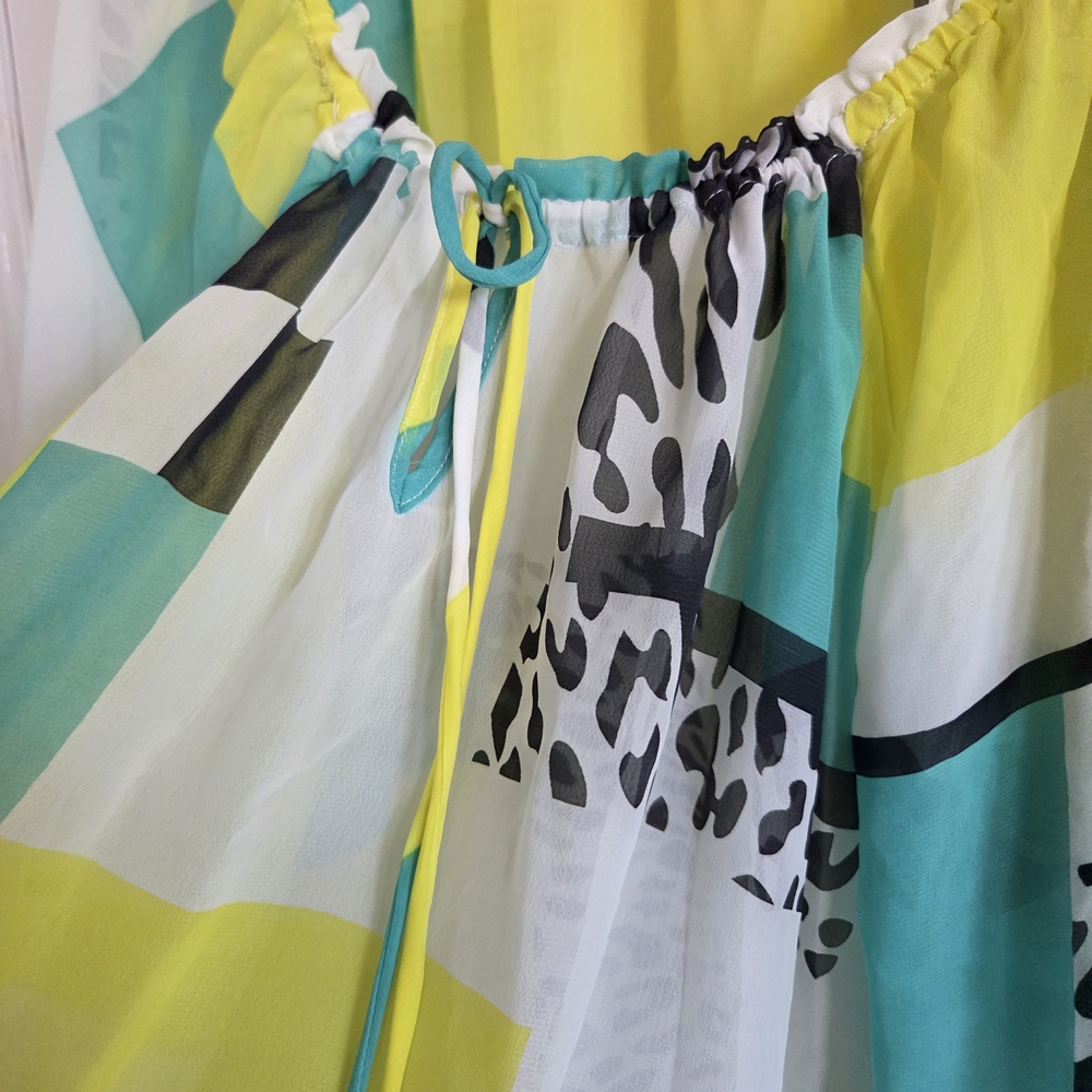 Madison Paige Chic Women's Blouse in Yellow Print - Picture 3 of 4